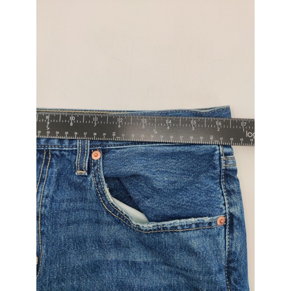 Levi's Size 30x30 Men's Low Pro Straight Jeans Med Wash Blue Jeans Distressed - Picture 9 of 14